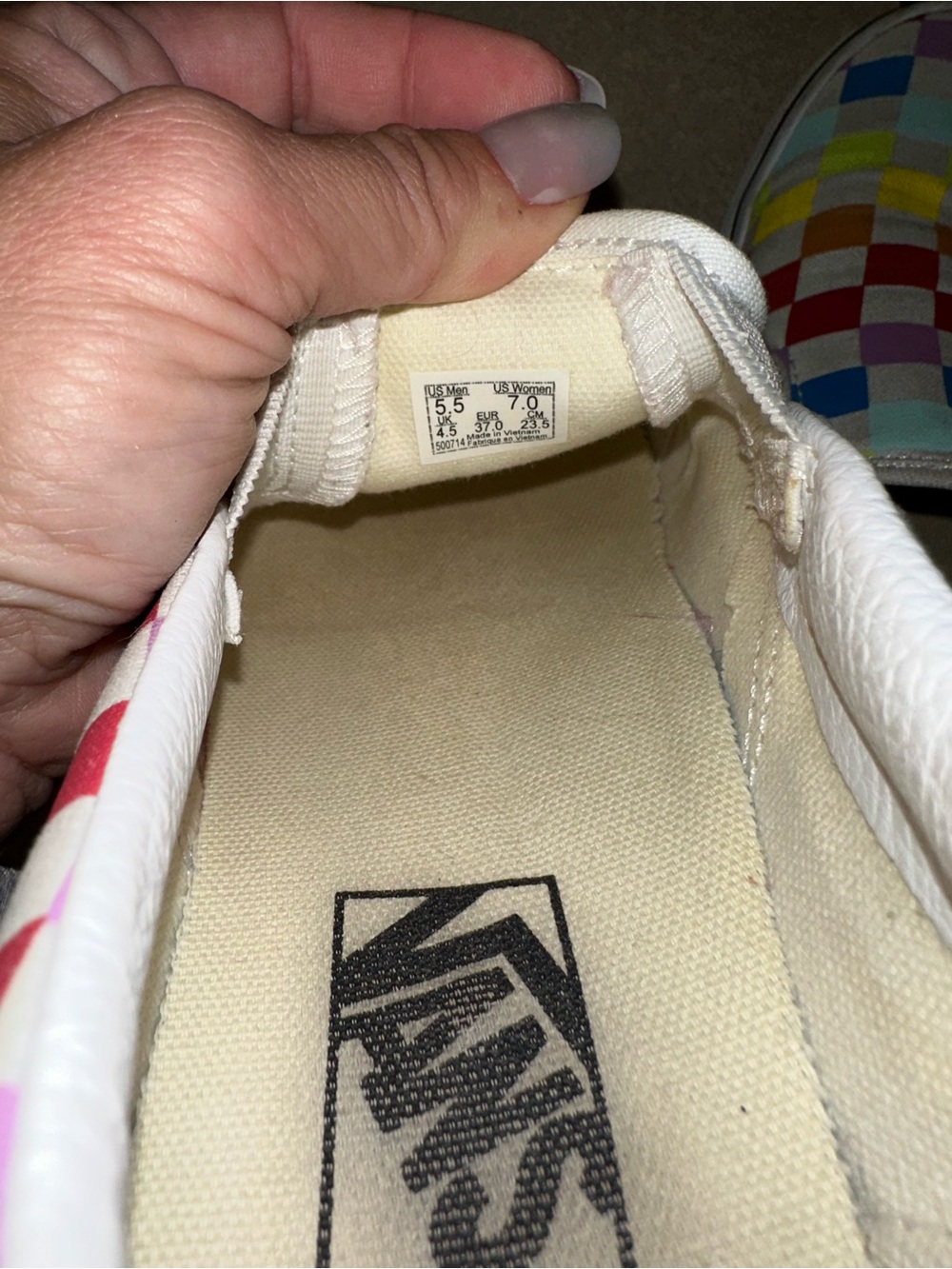 Vans Checkerboard Slip-On Sneakers in Rainbow 🌈 90’s - Picture 4 of 8
